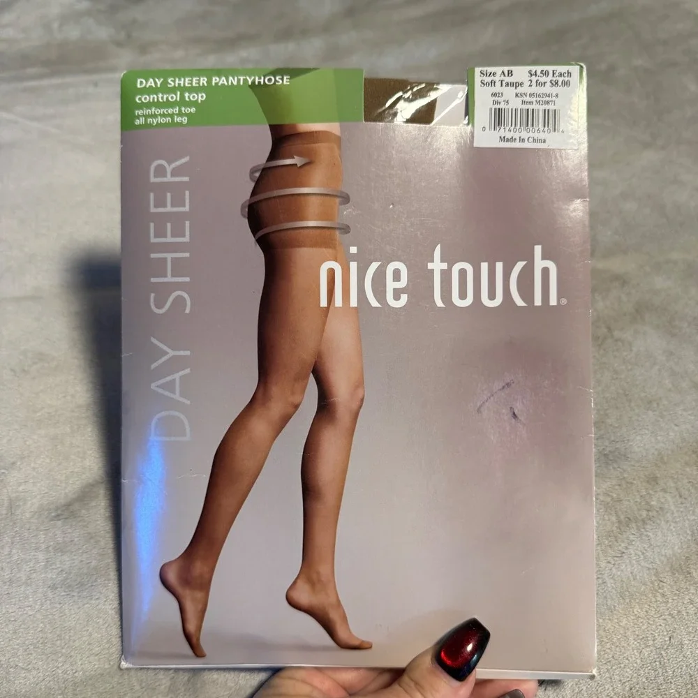Nice Touch Sheer Pantyhose Control Top AB‎ Taupe Vintage NIP Sears